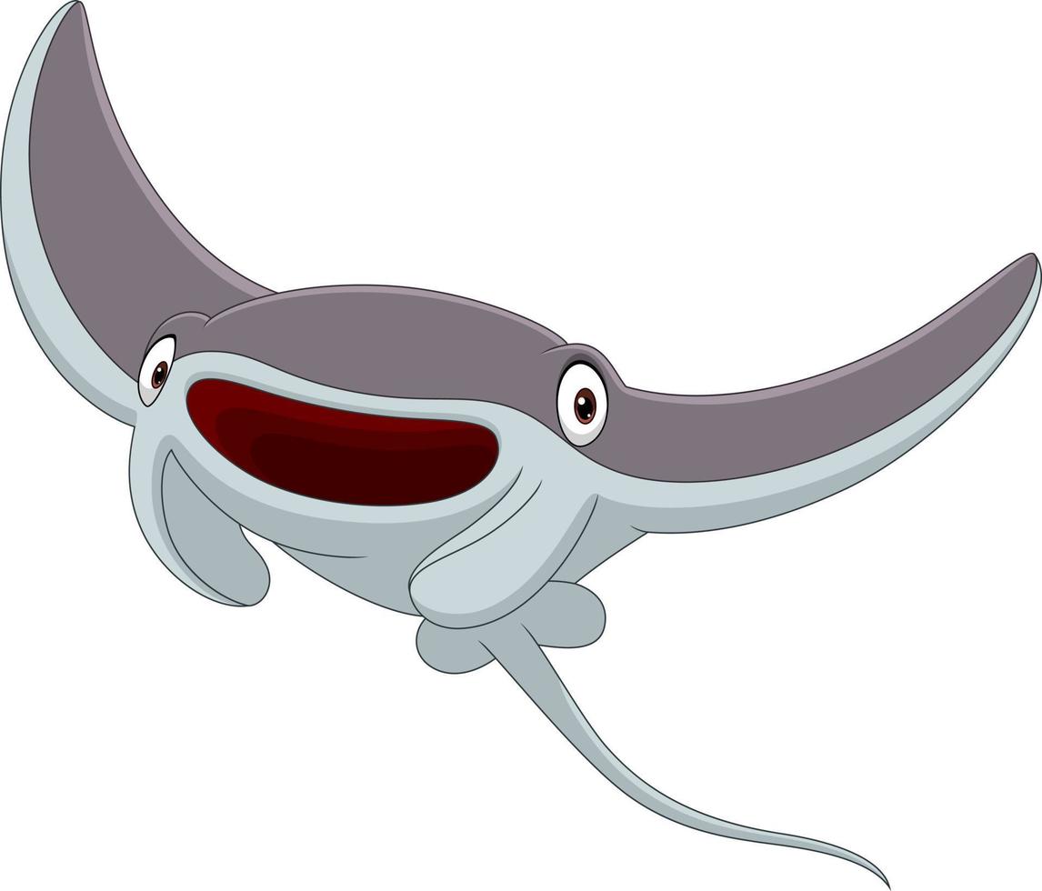 Cartoon manta fish isolated on white background vector