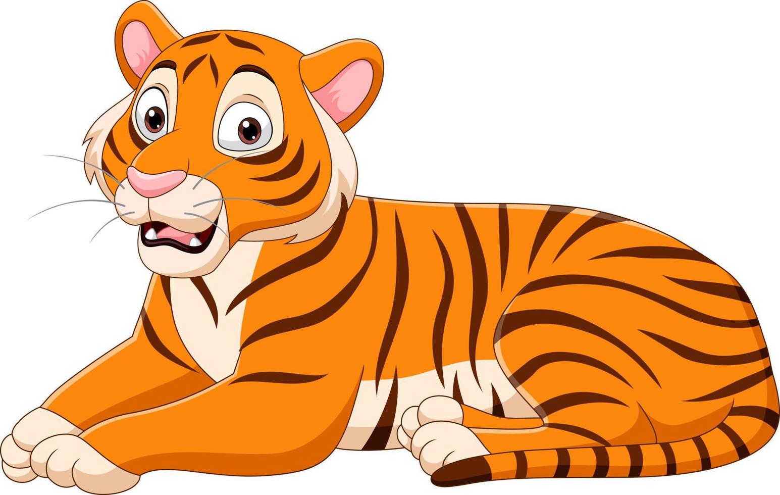 Cartoon tiger isolated on white background vector