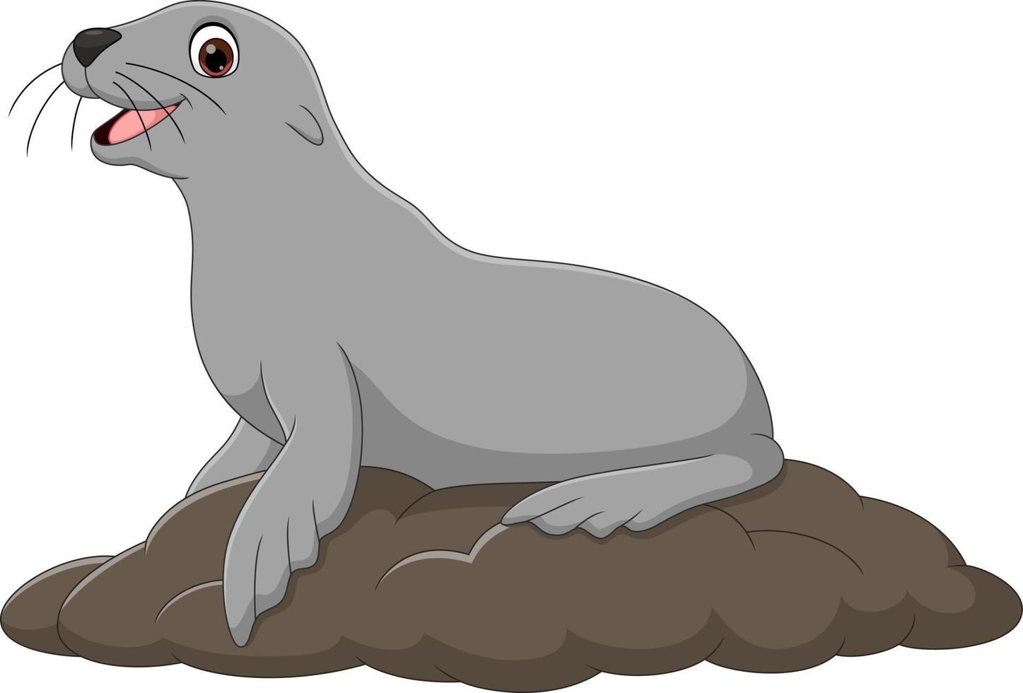 Cartoon funny seal on white background vector