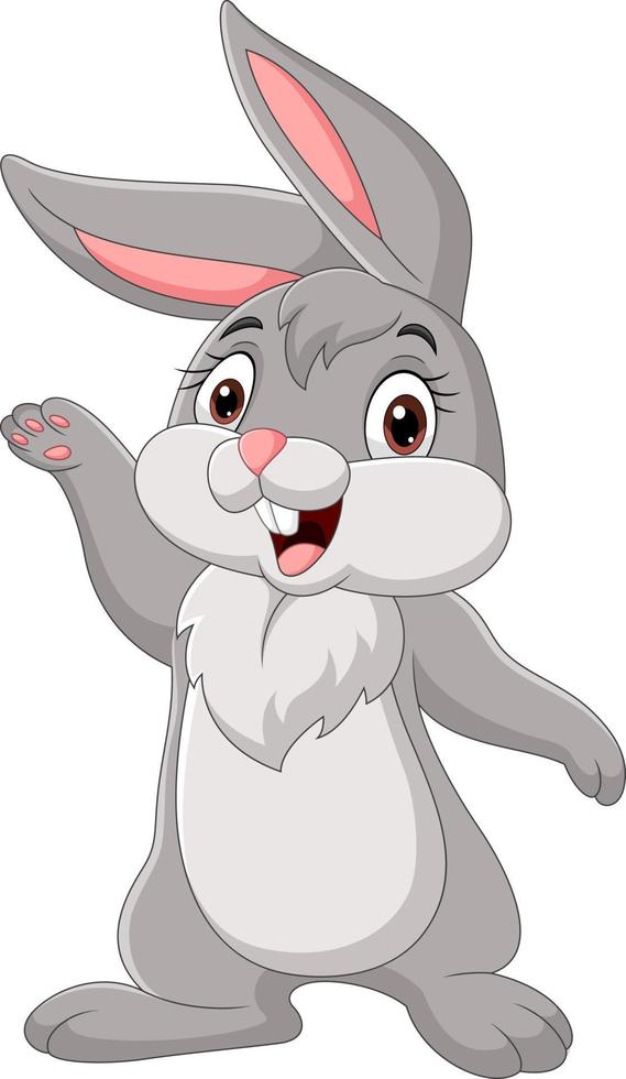 Cartoon funny rabbit on white background vector