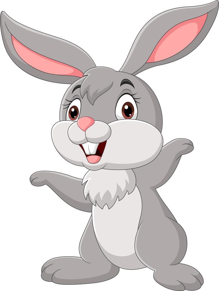 Cartoon funny rabbit isolated on white background vector