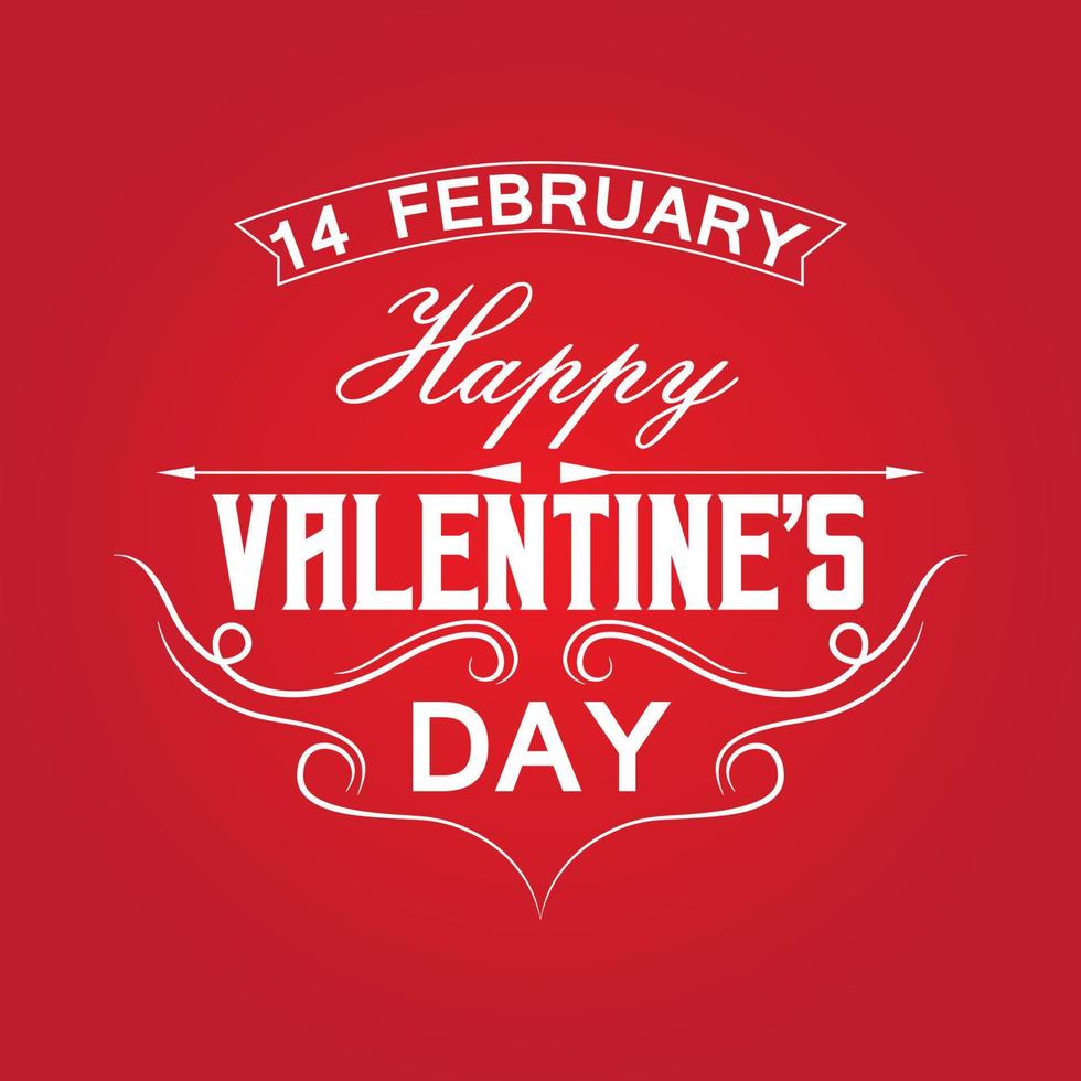 Happy valentine day typography text art vector