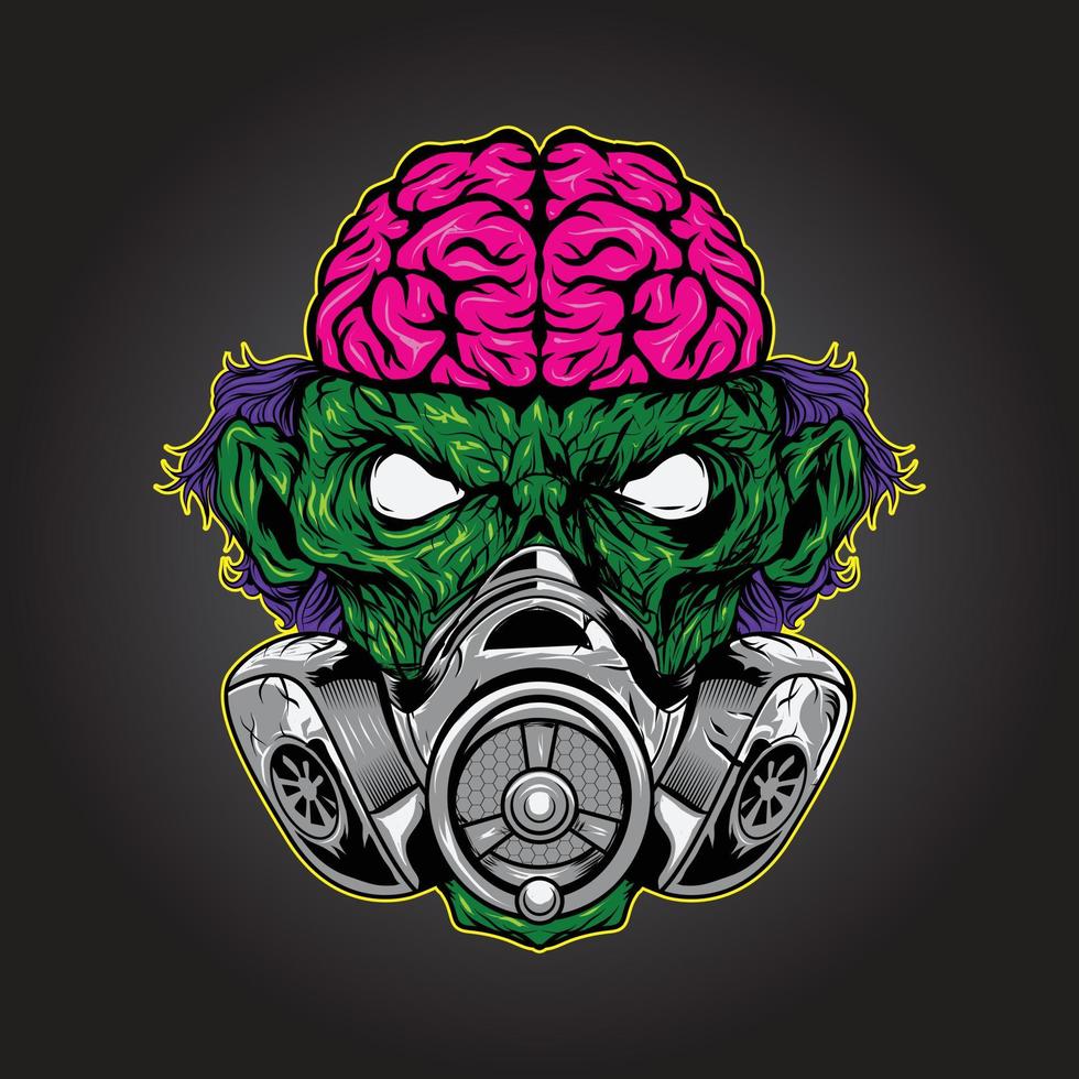 angry zombie in mask vector