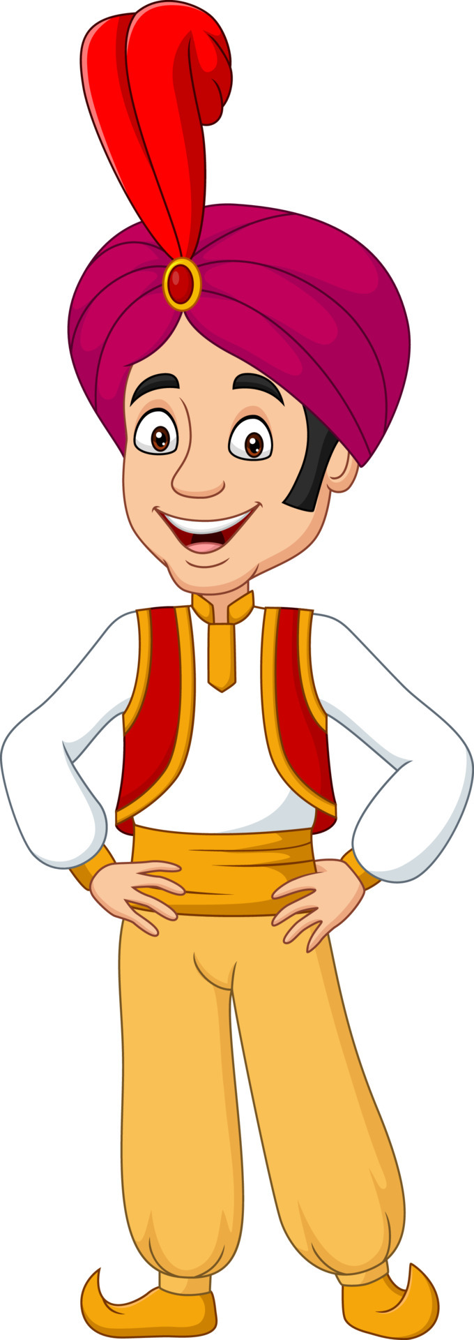 Cartoon young aladdin posing on white background 5152152 Vector Art at  Vecteezy