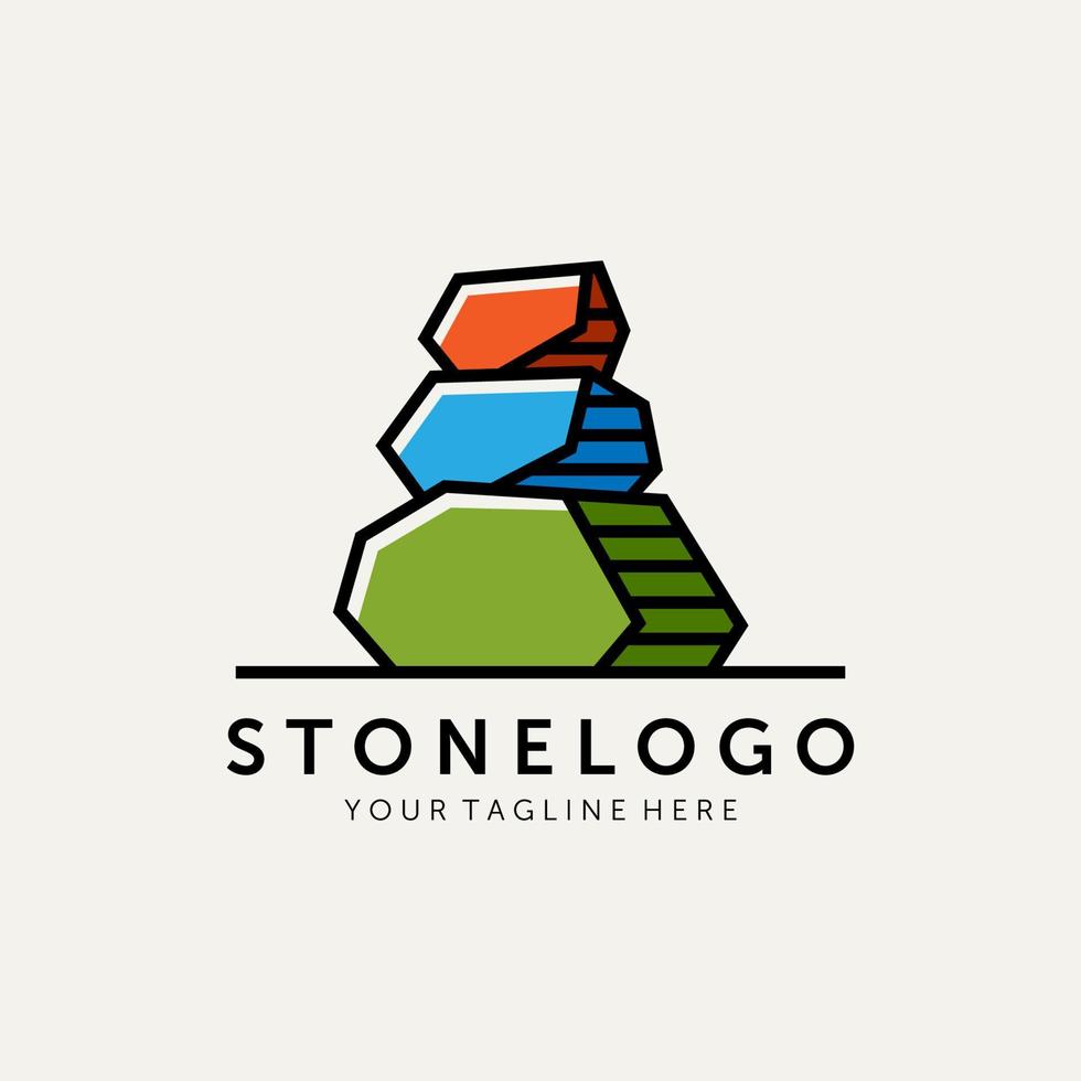 stone logo template vector illustration design