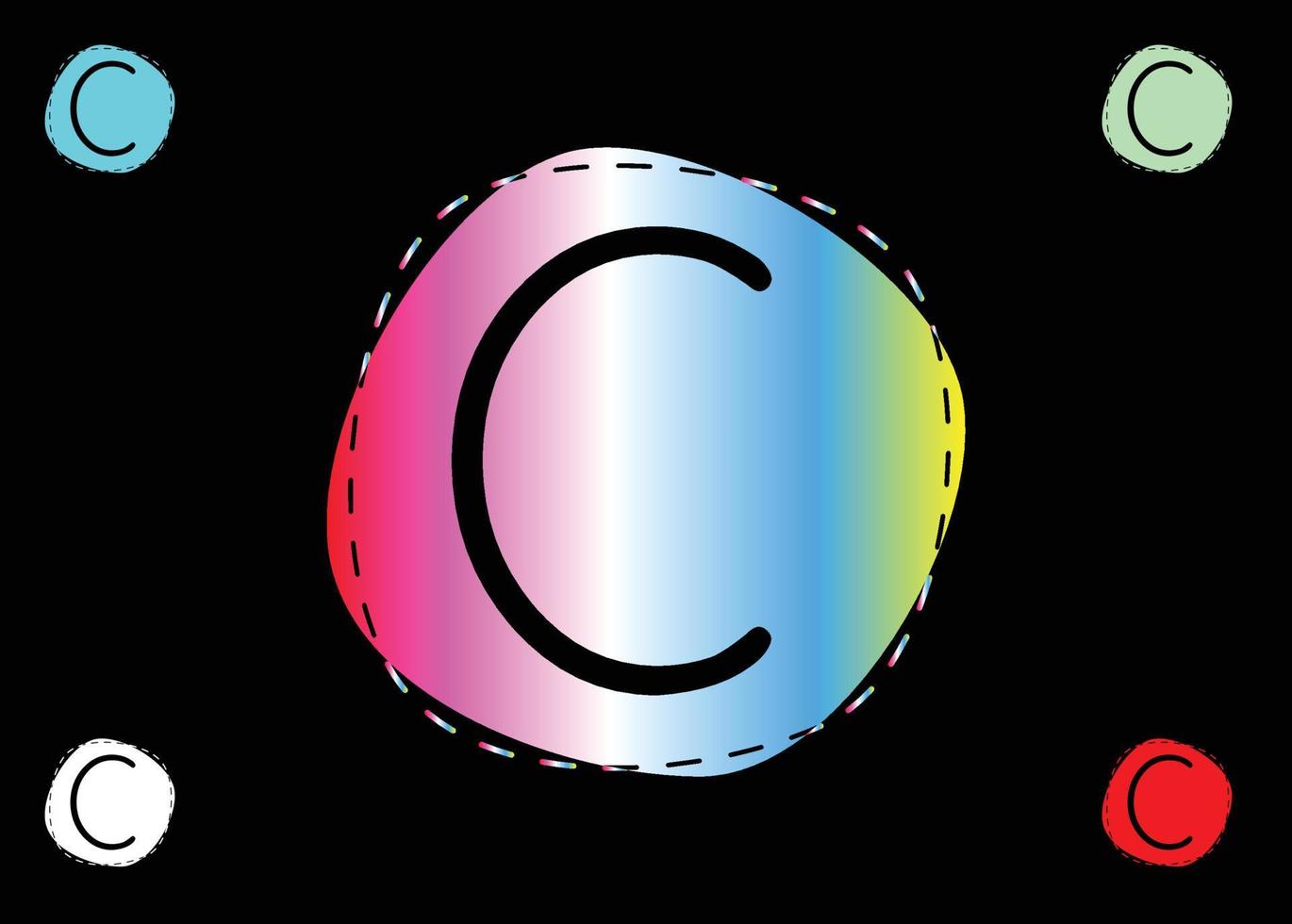 Plantilla de diseño de logotipo e icono de letra c vector