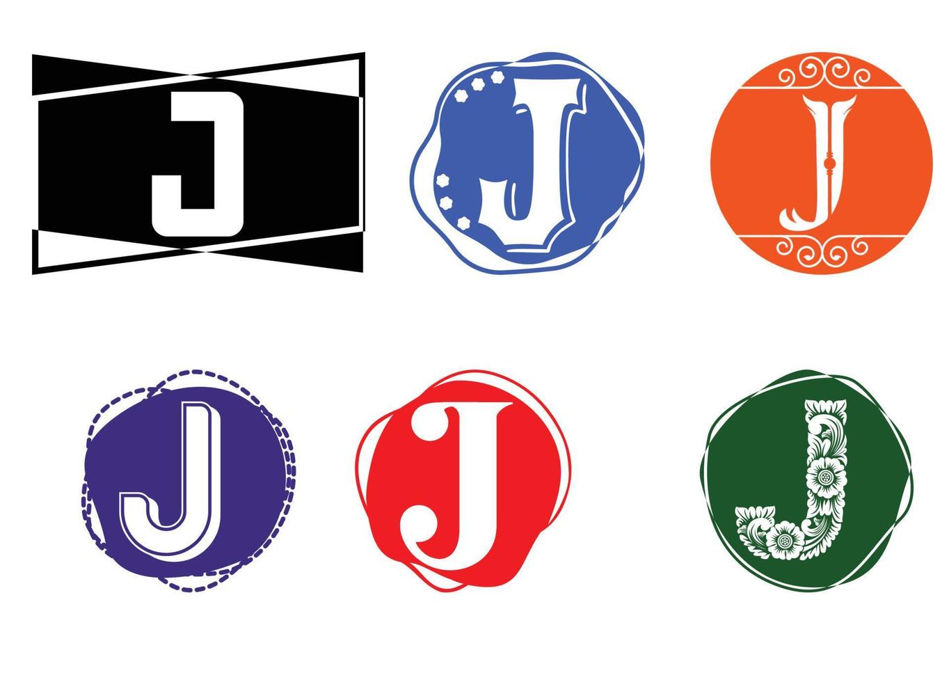 J letter logo and icon design template vector