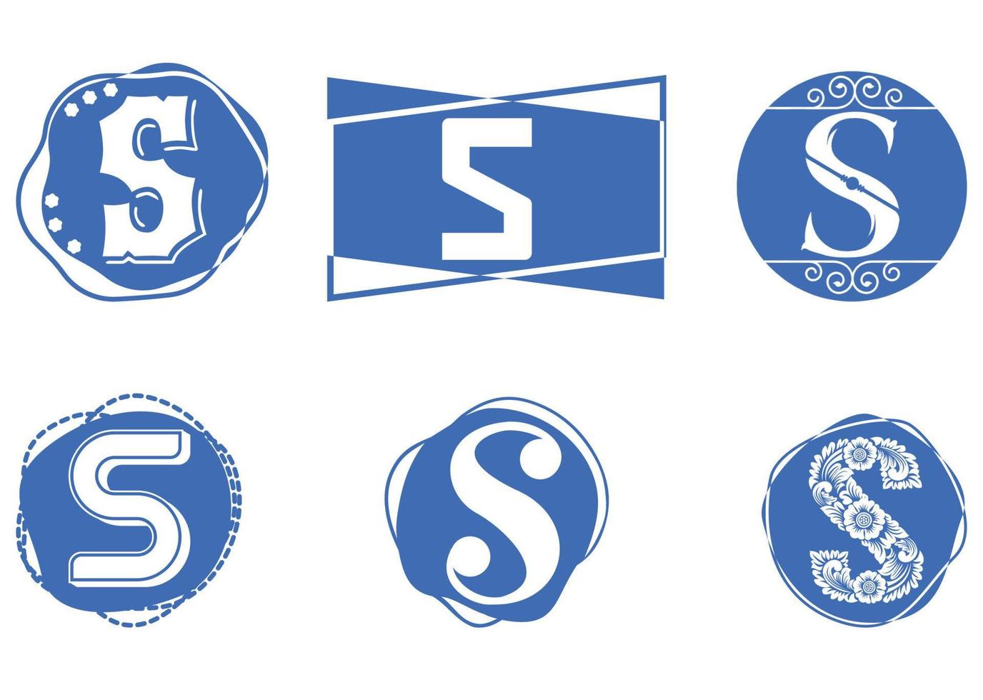 S letter logo and icon design template vector