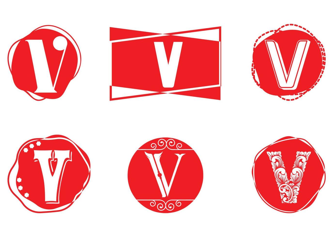 V letter logo and icon design template vector