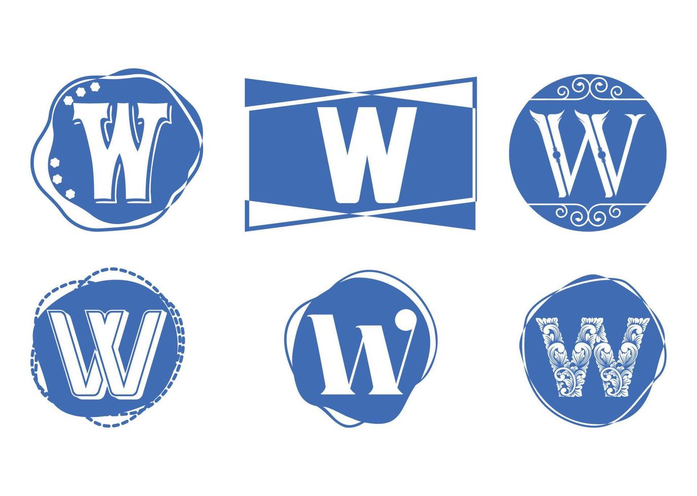 W letter logo and icon design template vector