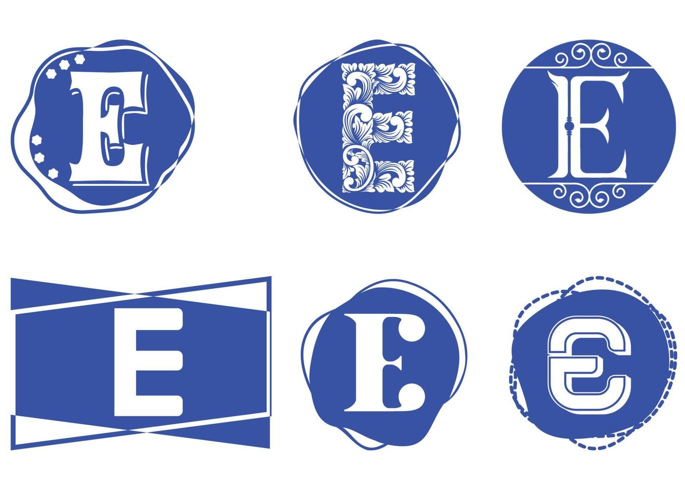 E letter logo and icon design template vector