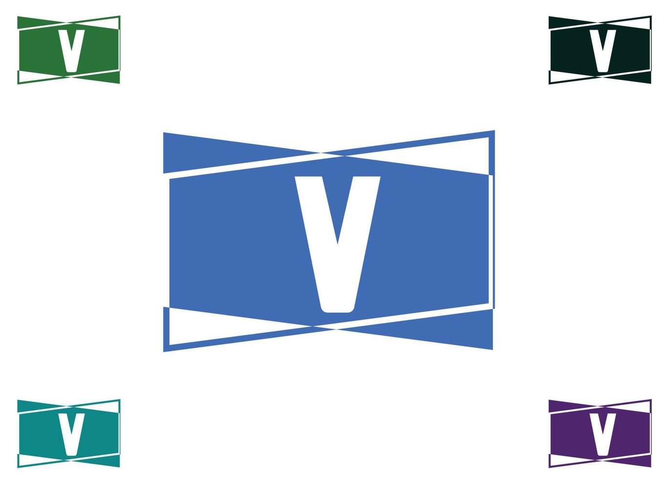 V letter logo and icon design template vector