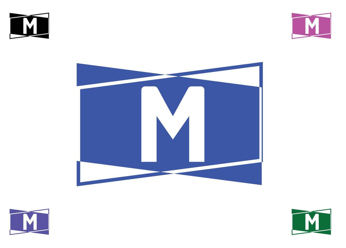 M letter logo and icon design template vector