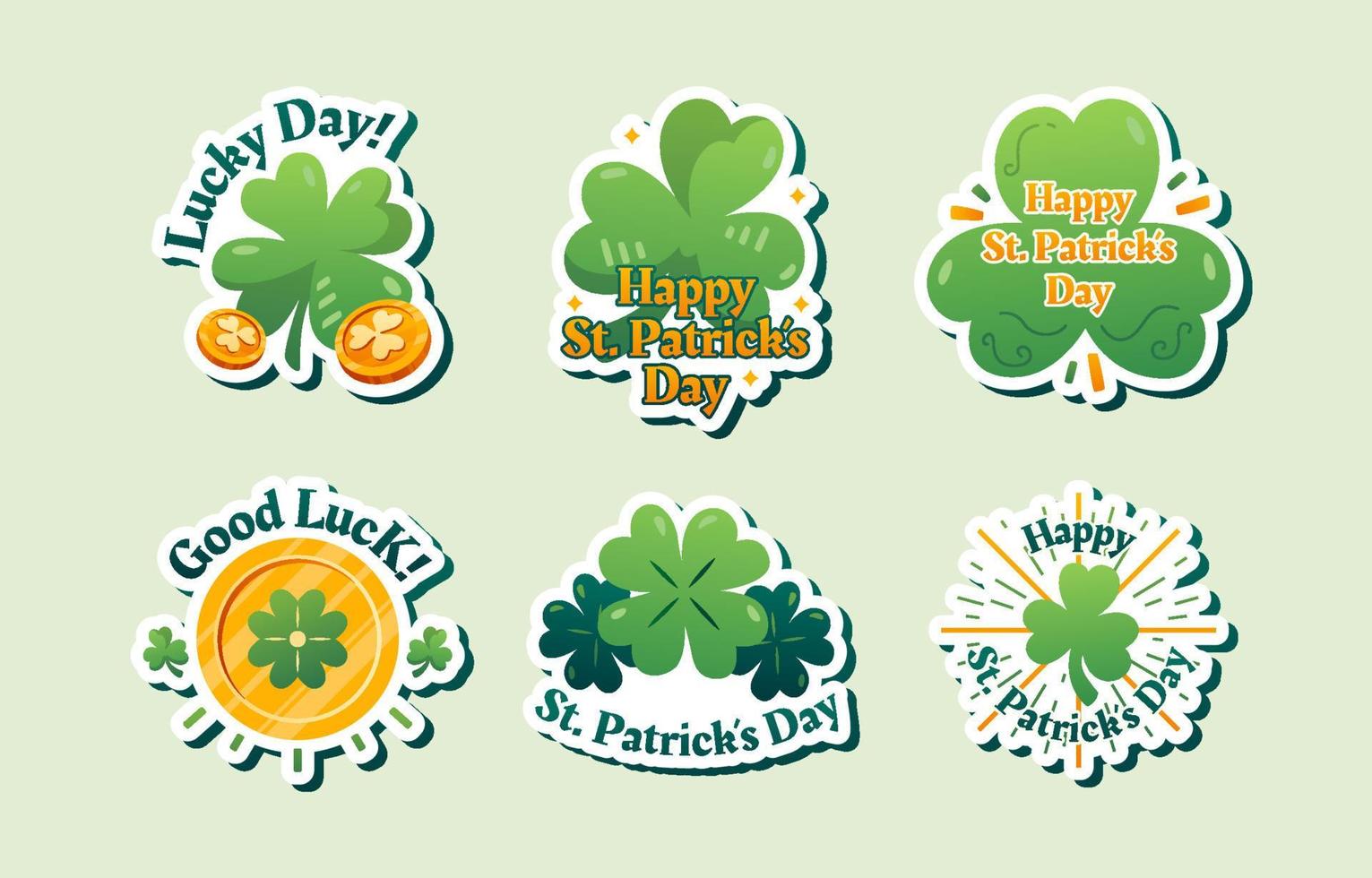 Happy St Patrick's Day Sticker Collection vector