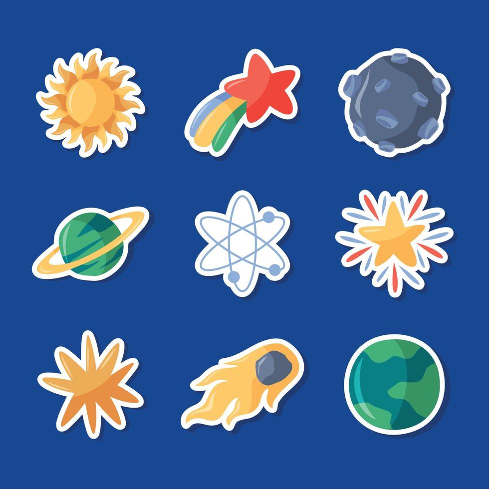 Celestial Bodies Sticker Set vector