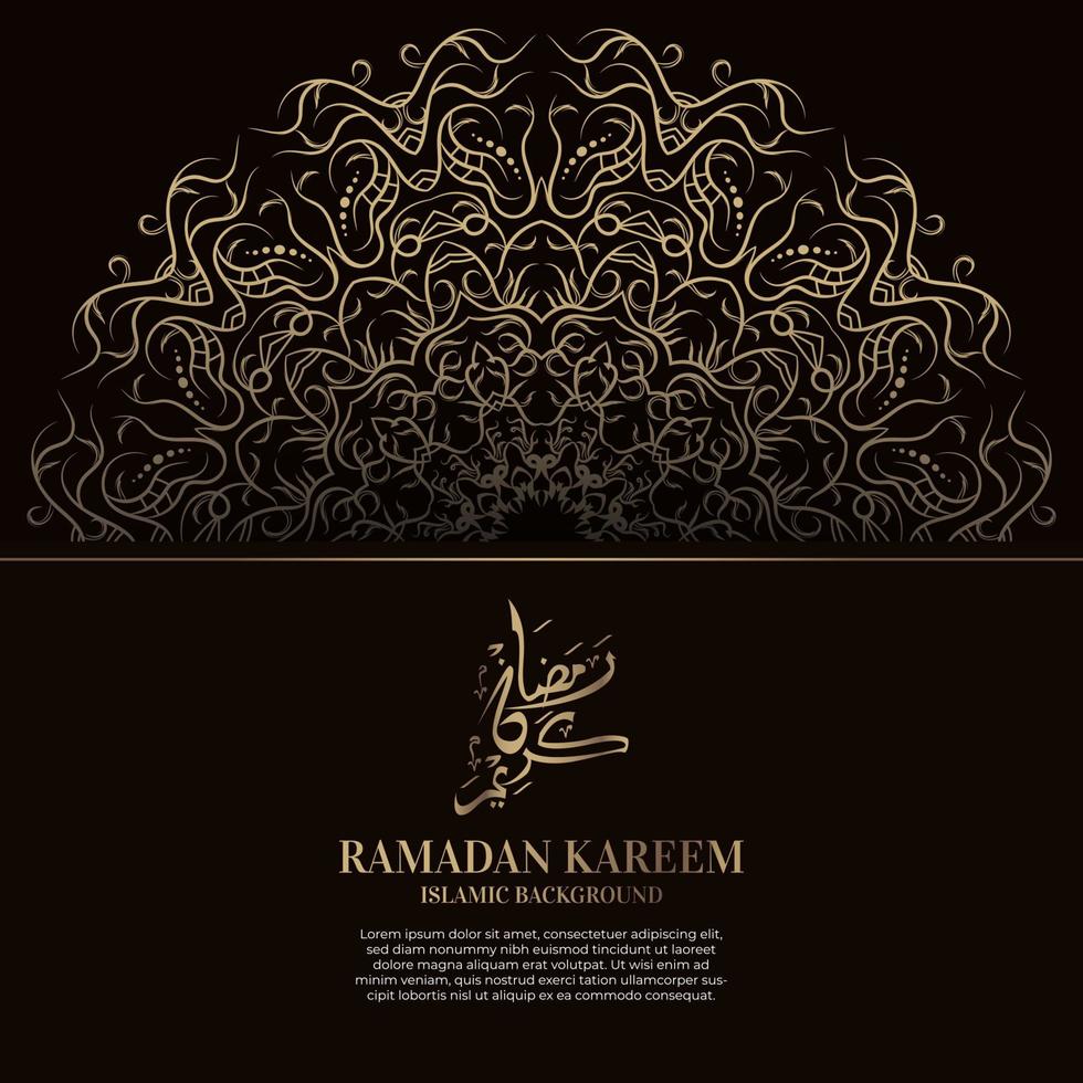 ramadan kareem. Diseño de fondo islámico con caligrafía árabe y mandala de adorno. vector