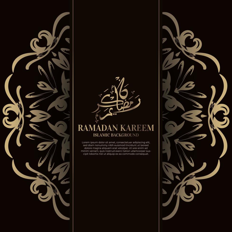 Ramadan kareem. Islamic background design with arabic calligraphy and ornament mandala. vector