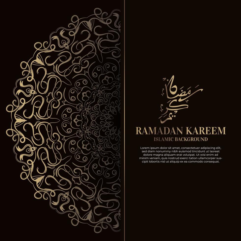 Ramadan kareem. Islamic background design with arabic calligraphy and ornament mandala. vector