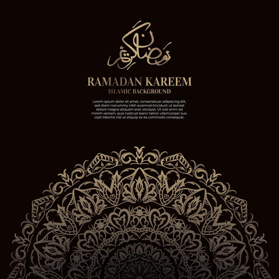 ramadan kareem. Diseño de fondo islámico con caligrafía árabe y mandala de adorno. vector