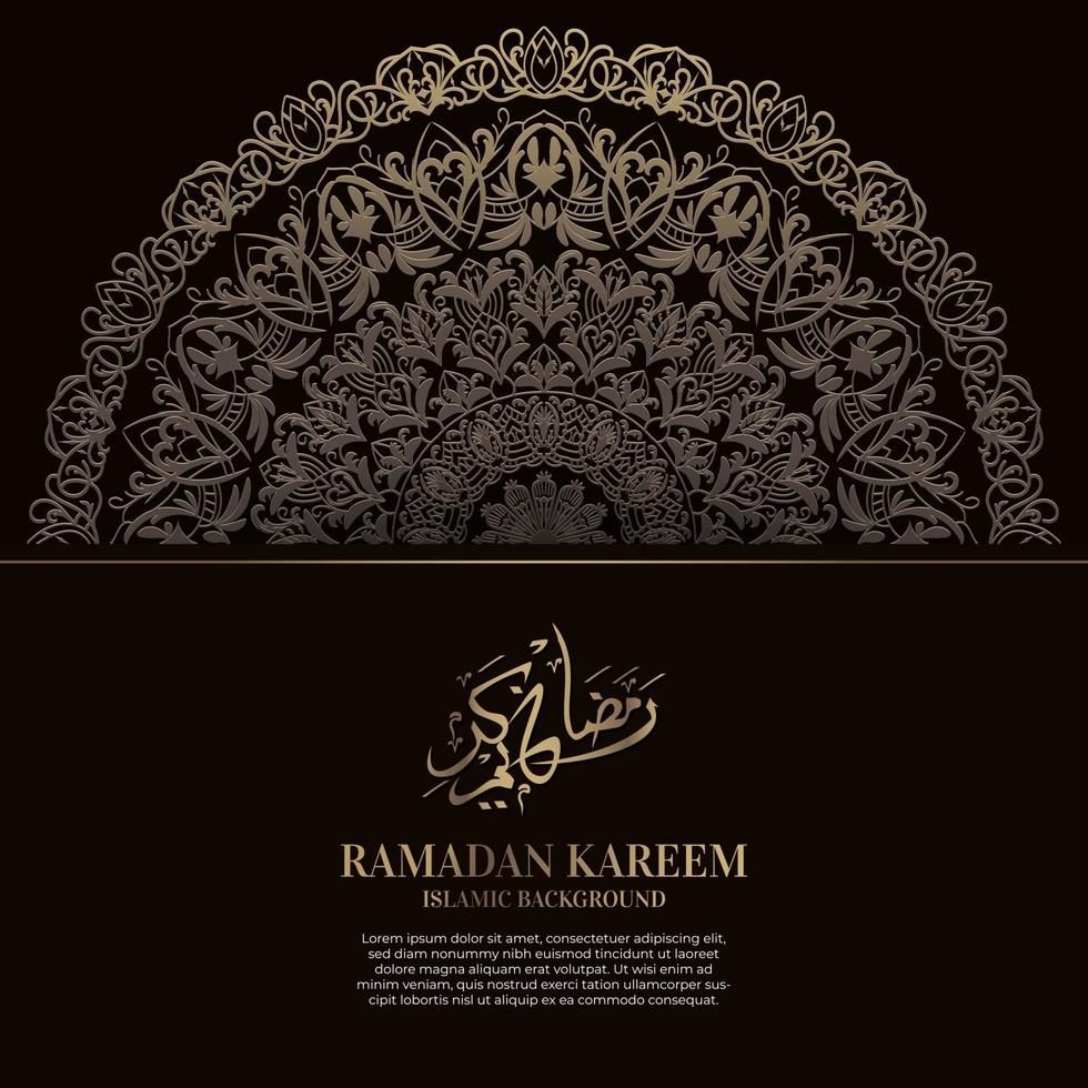 Ramadan kareem. Islamic background design with arabic calligraphy and ornament mandala. vector
