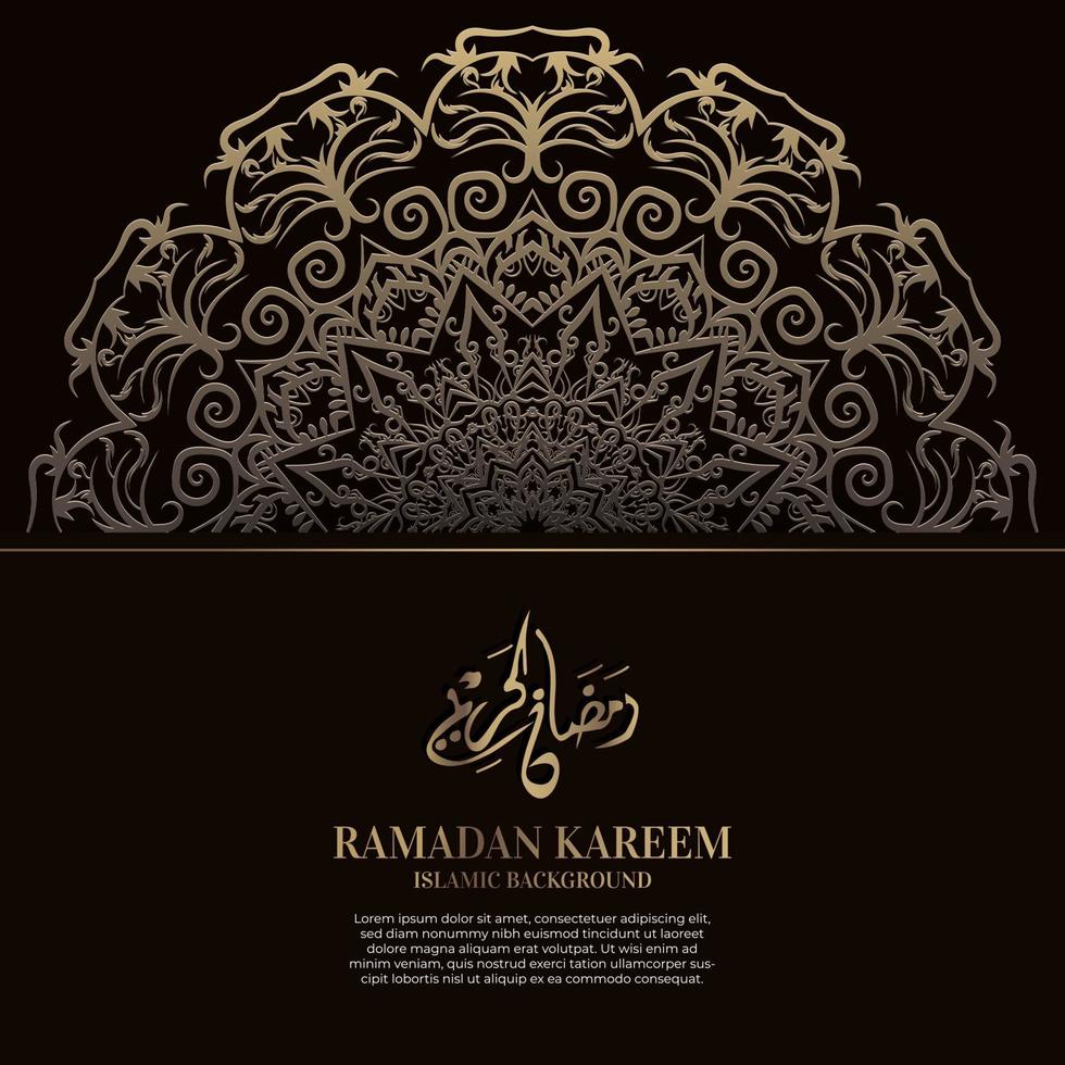 ramadan kareem. Diseño de fondo islámico con caligrafía árabe y mandala de adorno. vector