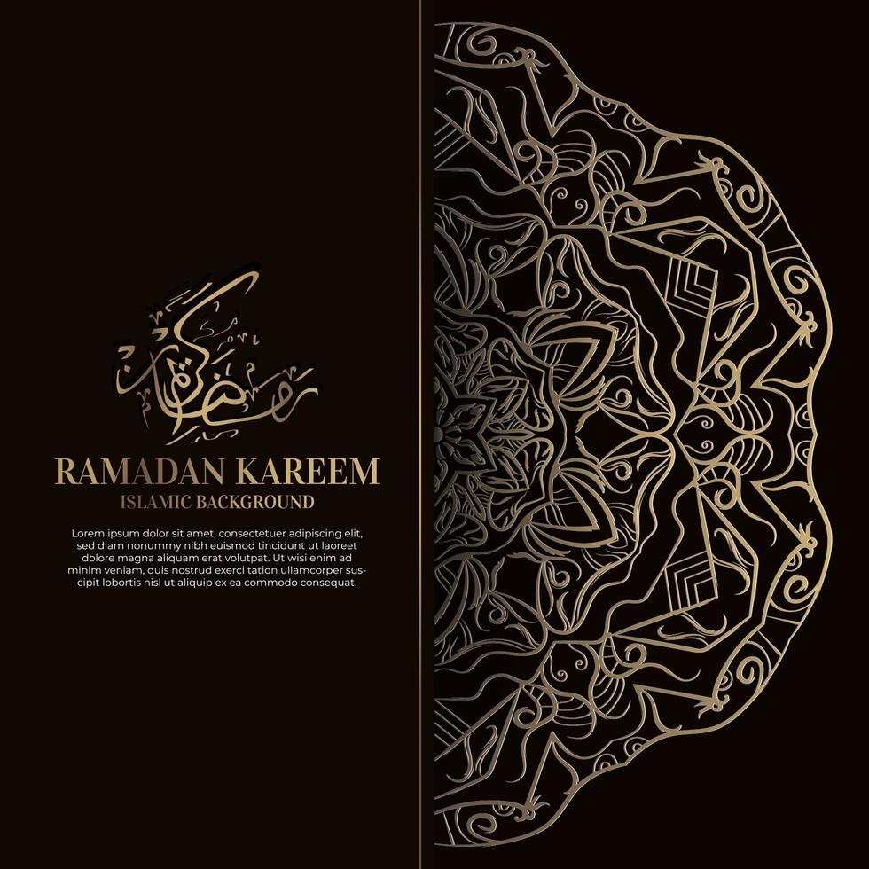 ramadan kareem. Diseño de fondo islámico con caligrafía árabe y mandala de adorno. vector