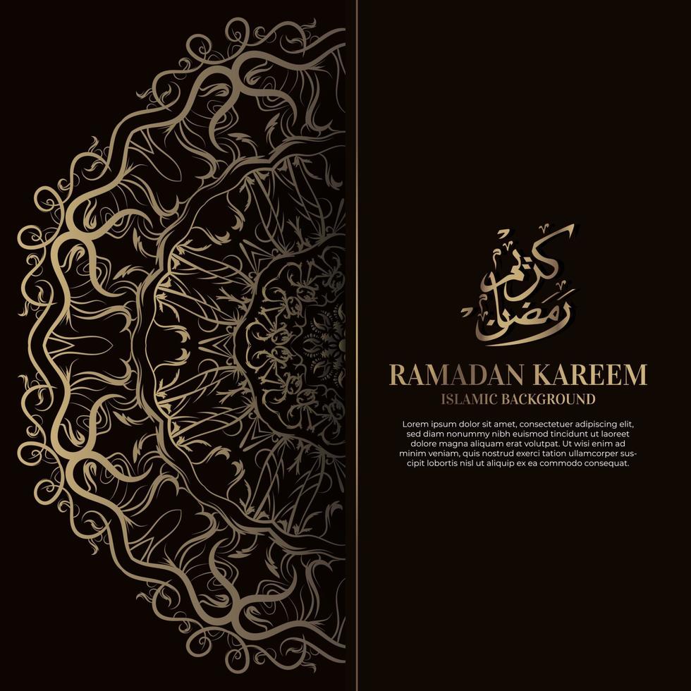 Ramadan kareem. Islamic background design with arabic calligraphy and ornament mandala. vector