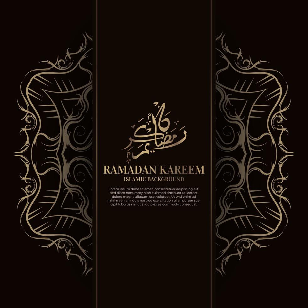 ramadan kareem. Diseño de fondo islámico con caligrafía árabe y mandala de adorno. vector