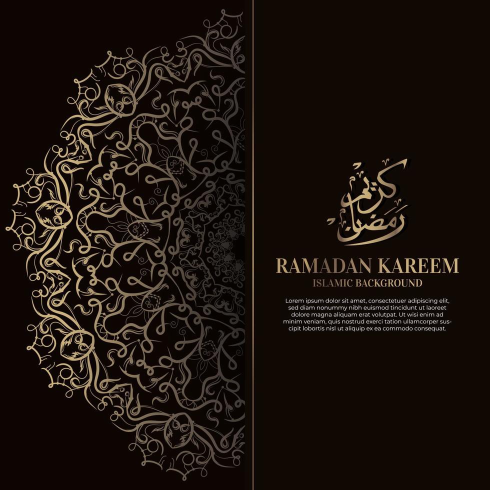 ramadan kareem. Diseño de fondo islámico con caligrafía árabe y mandala de adorno. vector