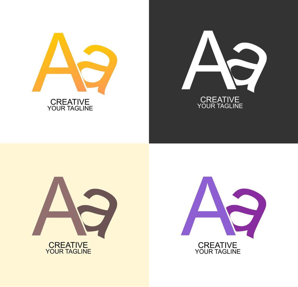 Set of elegant Aa Letter Linked Monogram Logo Design, brand logo, corporate logo, business logo vector