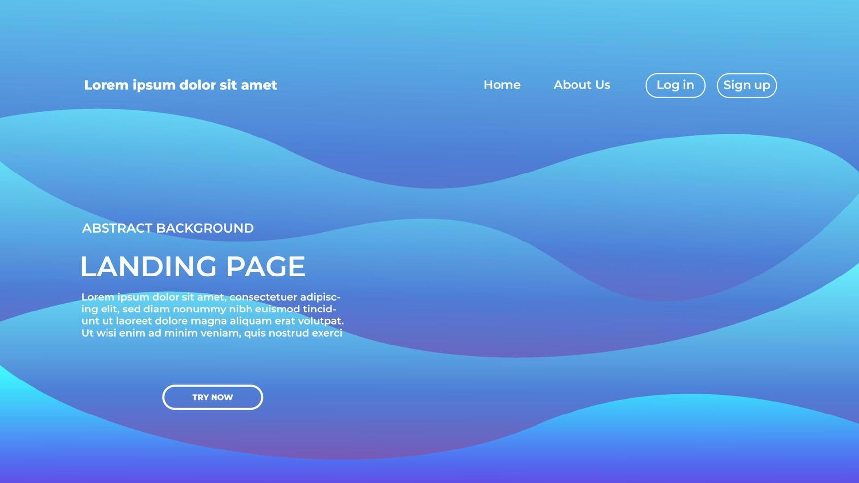 landing page blue wave background. abstract modern website background. geometry shape for banner, sales promotion and business presentation vector