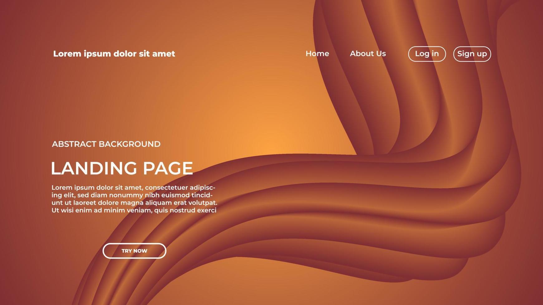 Landing Page Brown Wave Background. Abstract Modern Website Background vector