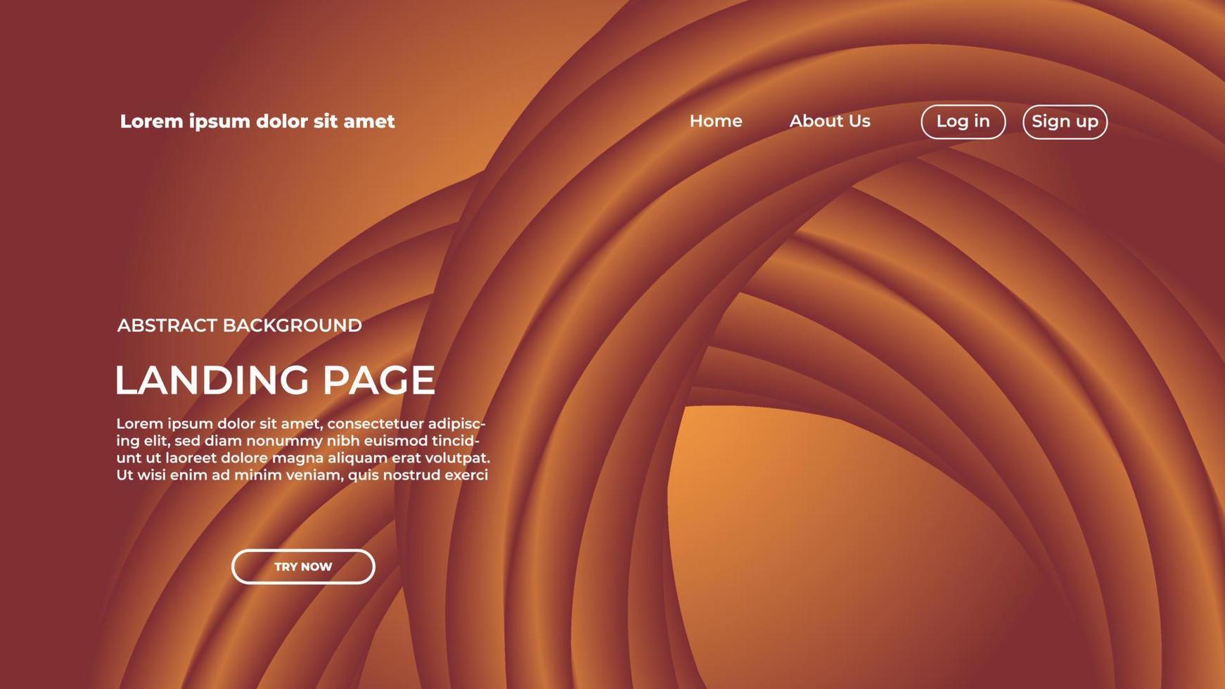 Elegant Landing Page brown wave Background. abstract modern website background. vector