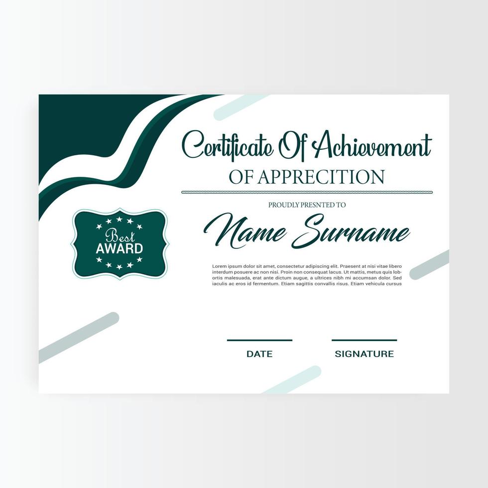 Modern certificate template. Certificate of Appreciation template. vector