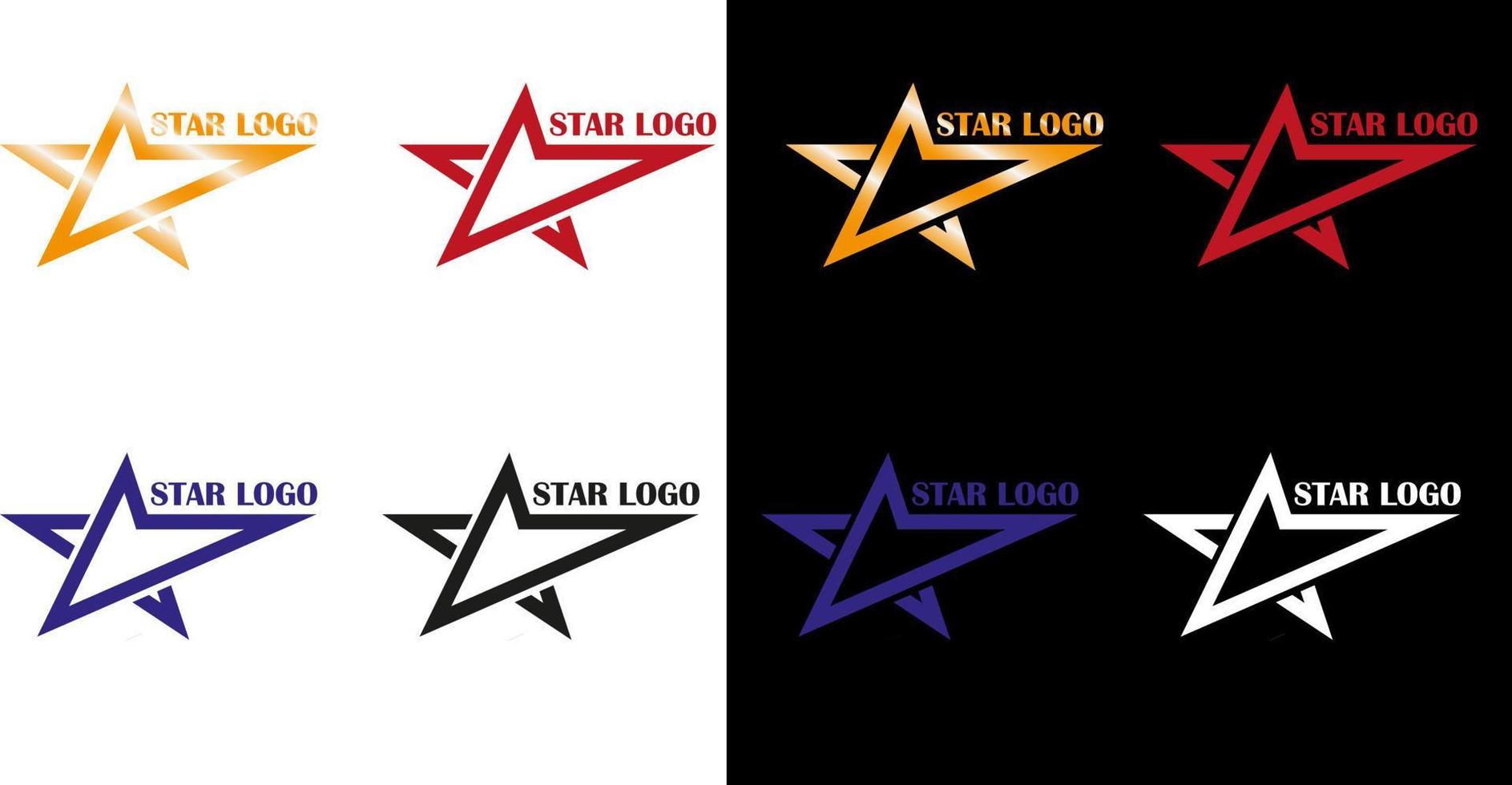 fancy star logo with various color vector