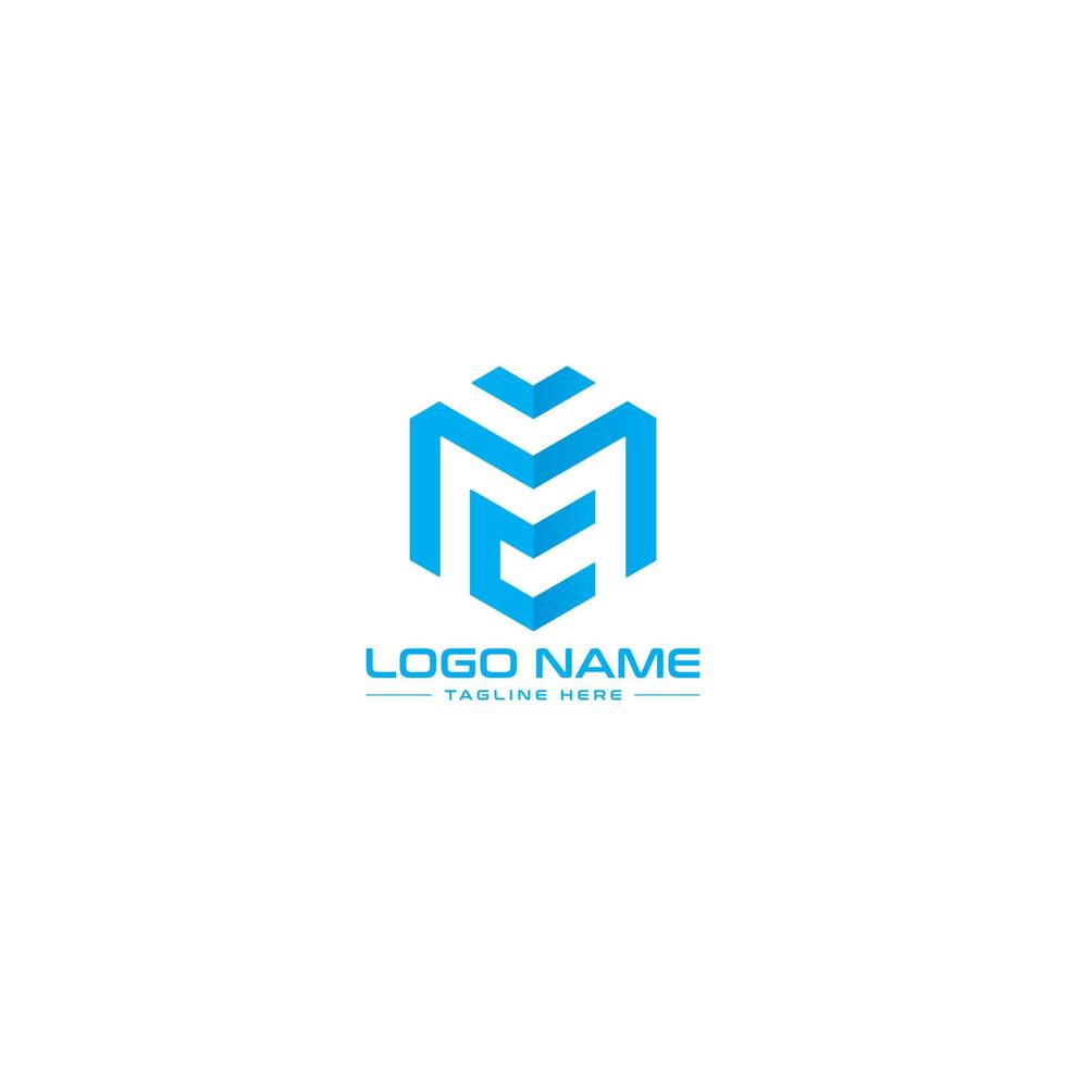 MC logo monogram with blue colors pro Vector