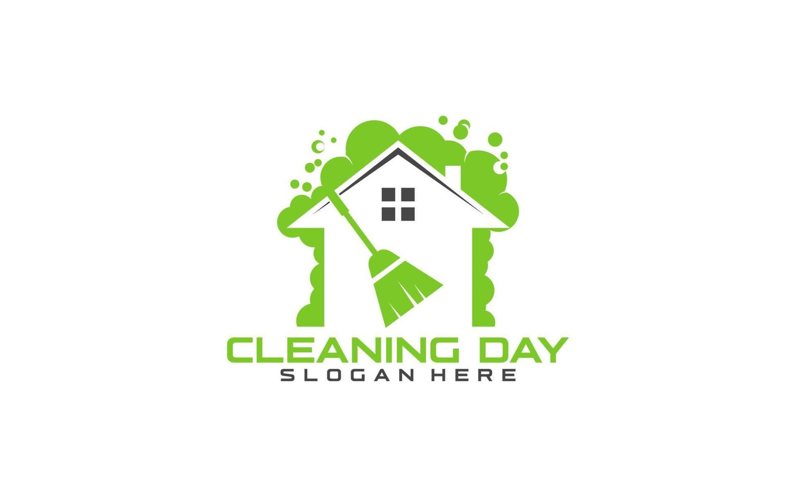 Logo Cleaning service. Creative Eco symbol template. Building and House vector
