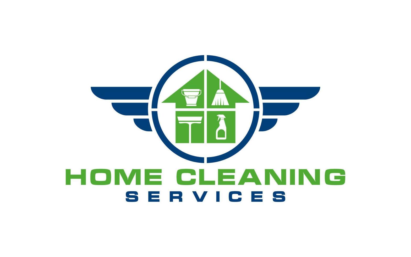 Creative Cleaning home services Concept Logo Design Template vector