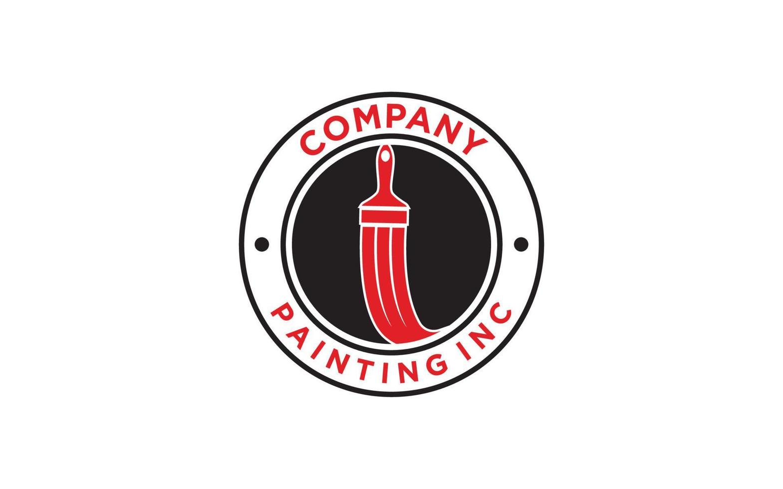 vector logo el pincel pintura pintor servicio trabajo casa inmobiliaria negro rojo logo simple diseño minimalista