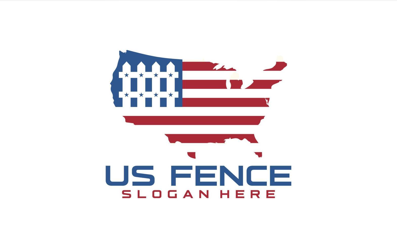 Logo u.s flag with fence vector