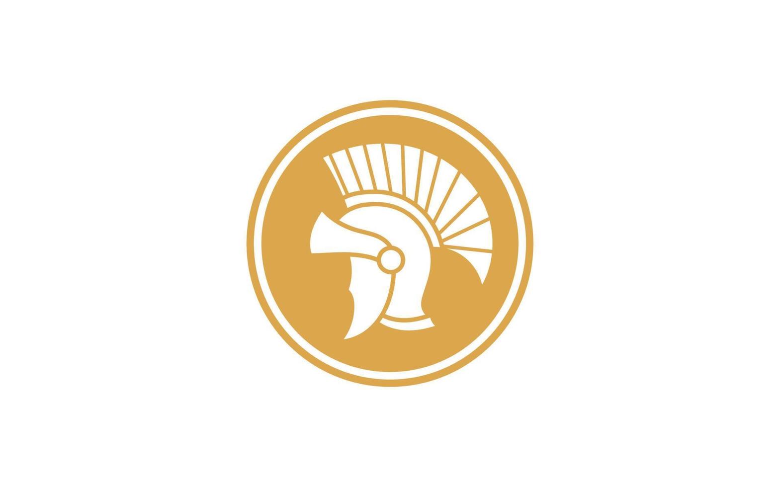 Ancient Greek Figure Coin with Laurel Wreath logo design vector