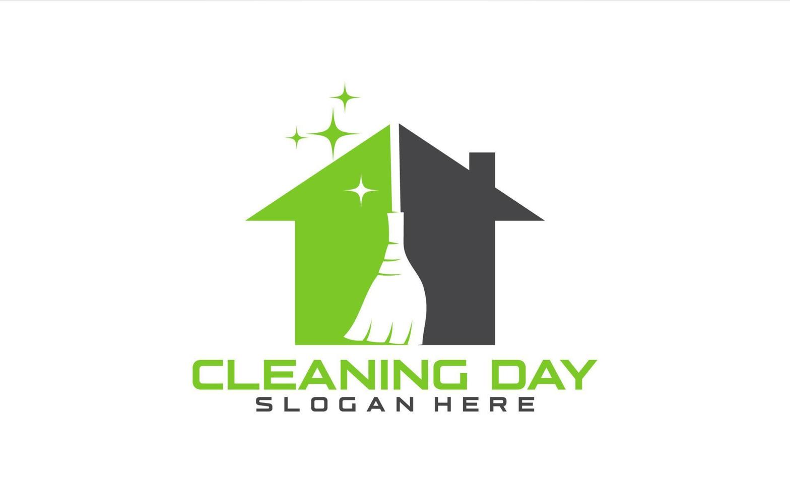 Logo Cleaning service. Creative Eco symbol template. Building and House vector