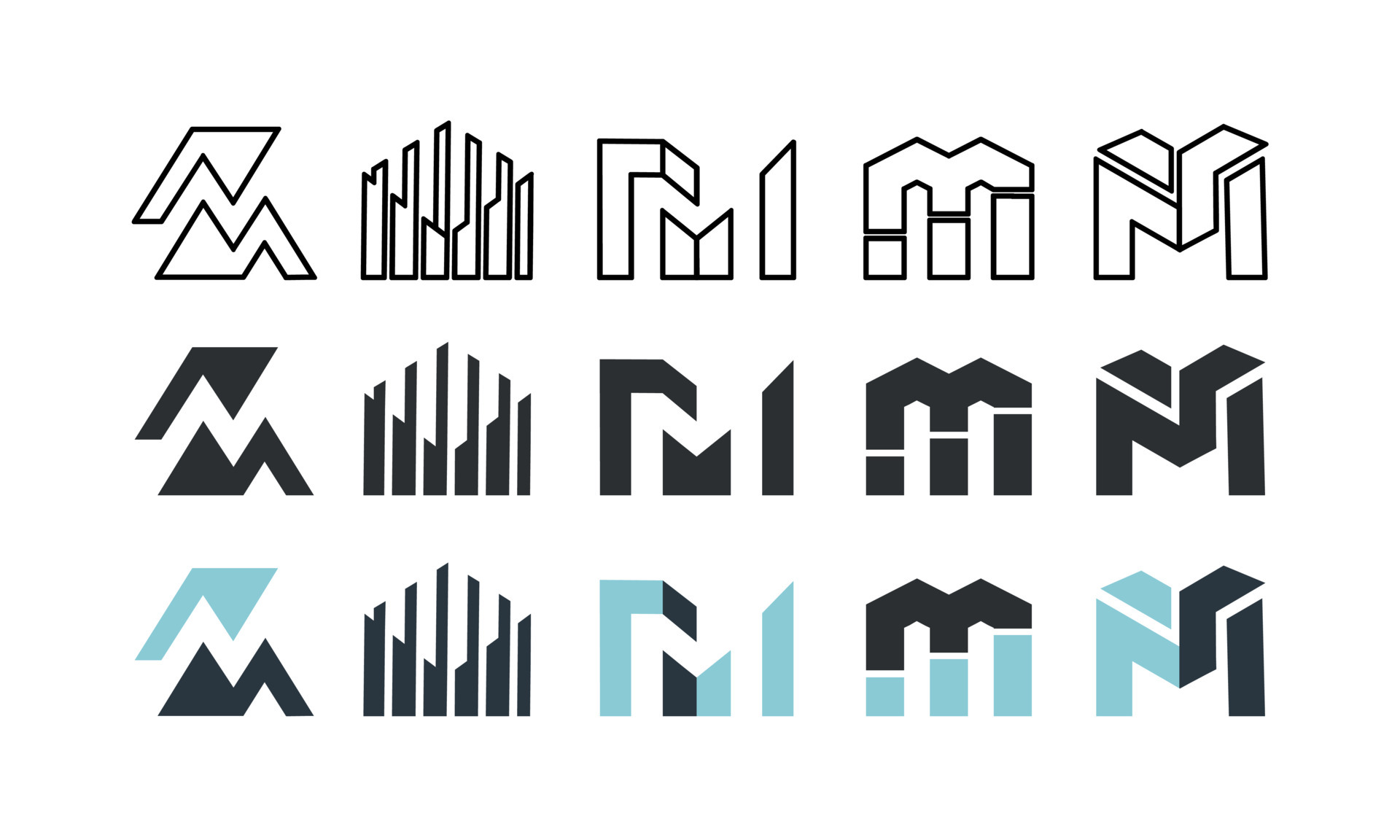 Letter M MM Monogram Logo Design Minimal Stock Vector by