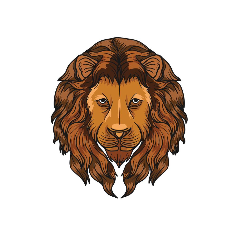 Realistic lion design logo vector template, wild animal of flesh-eating predators, on white background