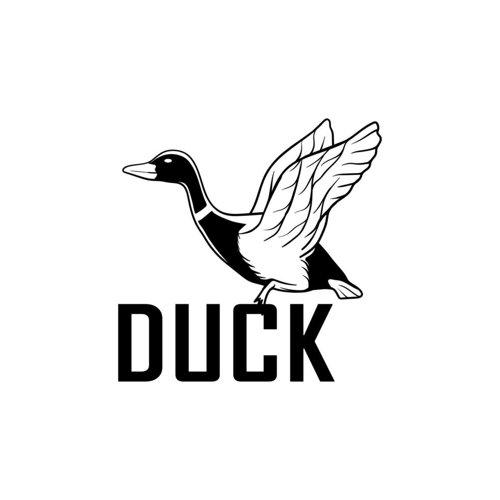 diseño de logotipo de pato volador vector
