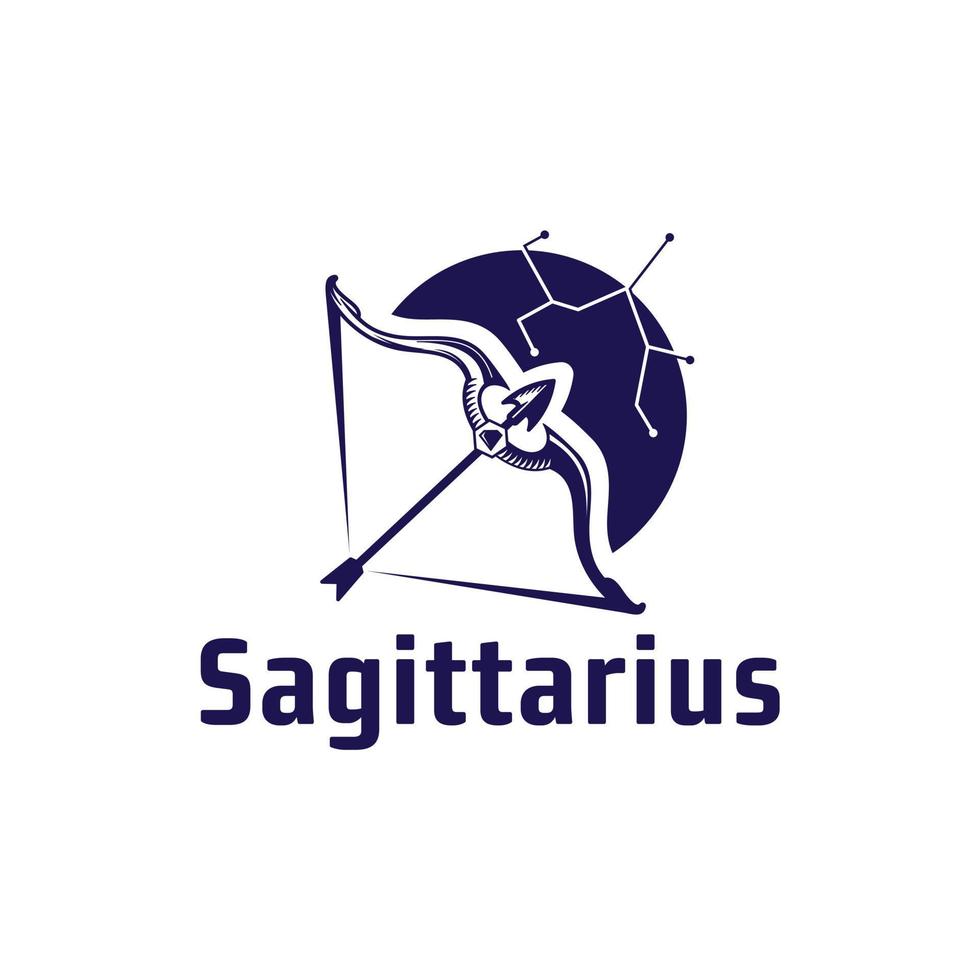 Ícono del logotipo del vector del signo del zodiaco Sagitario, logotipo de fastarch del vector centauro hembra de arquero rápido para la ilustración vectorial de diseño gráfico de logotipo, signo, emblema o símbolo.