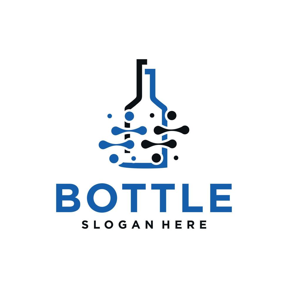 reciclar el logotipo de la botella de plástico rayas vectoriales icono punteado, estilo de relleno de color monoline vector