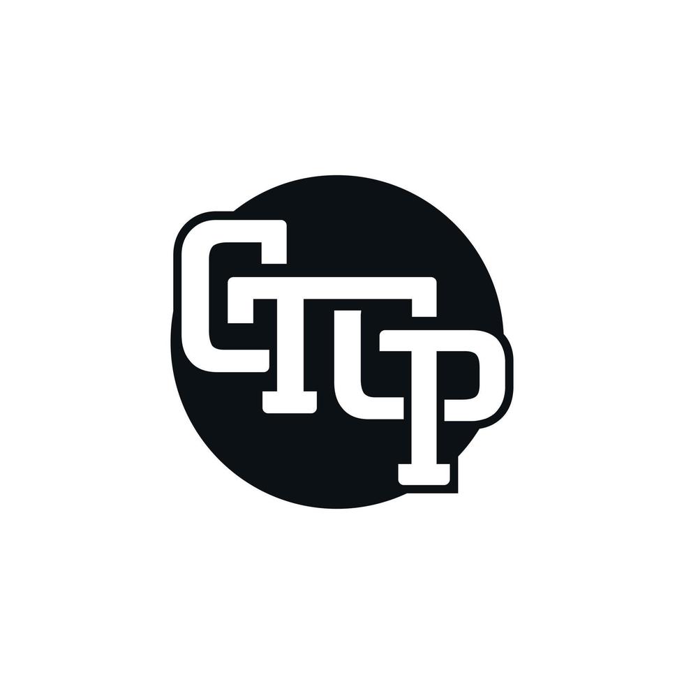 Alphabet letter GT or GP logo monogram icon, GTGP, inside circle vector