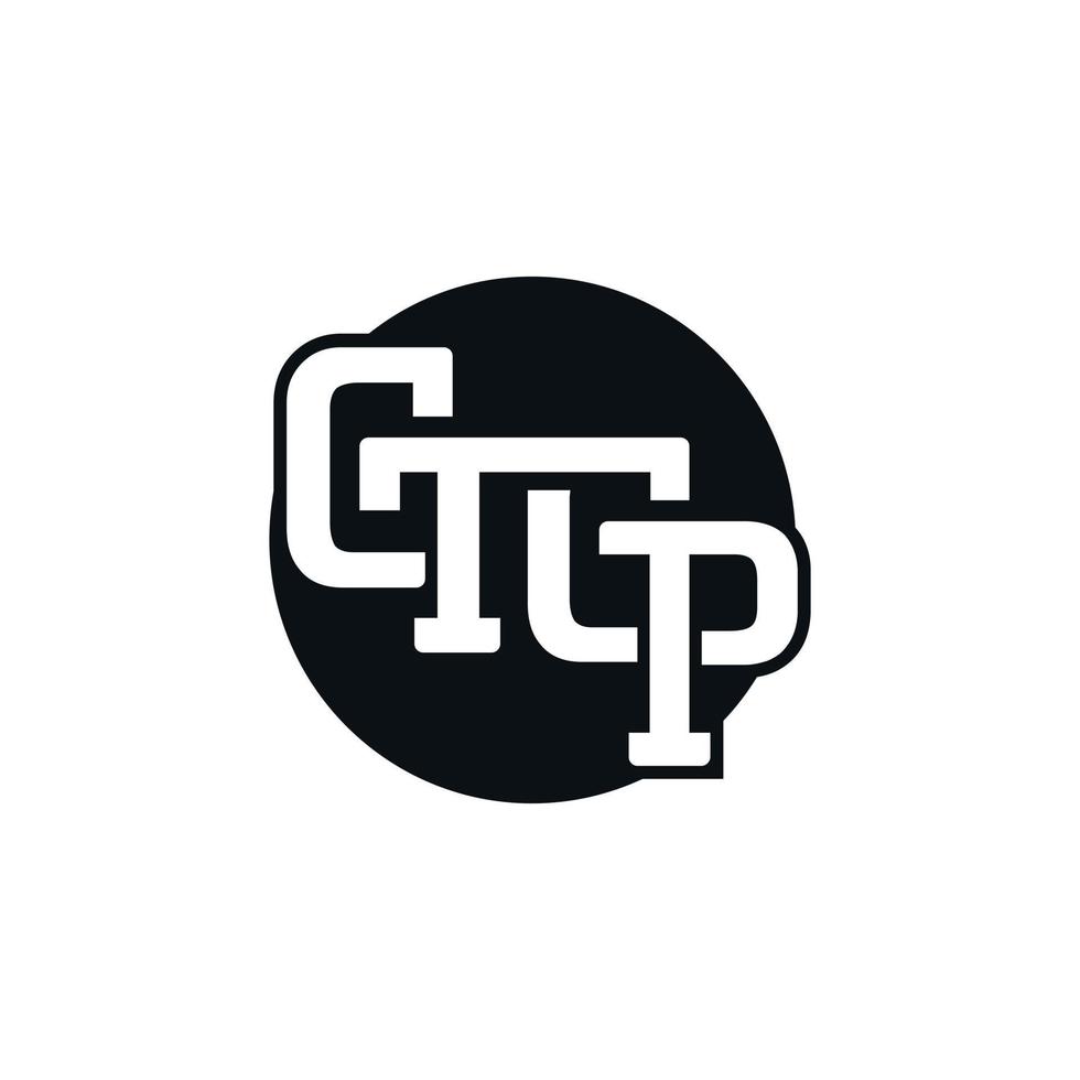 letra del alfabeto gt o icono de monograma del logotipo gp, gtgp, dentro del círculo vector