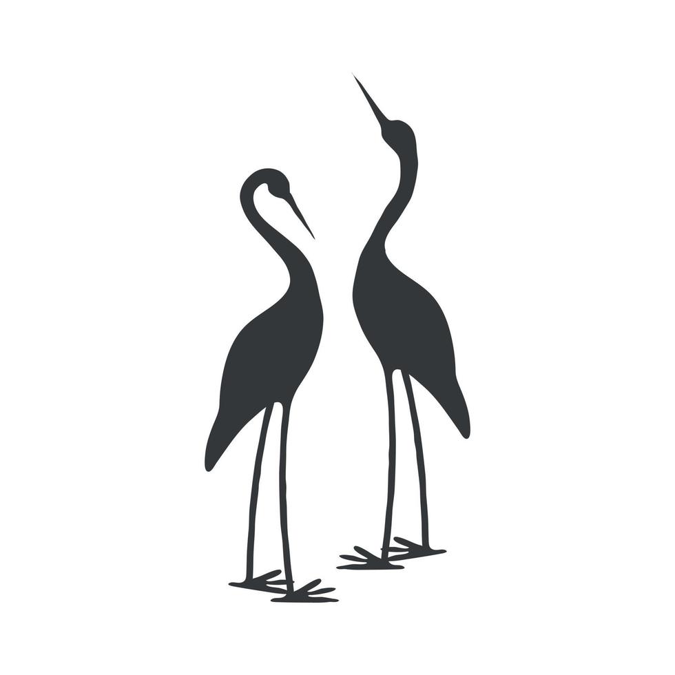 silhouette of a stork vector